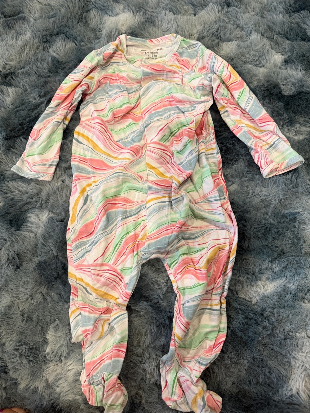 Multi-Color Swirl Footed One-Piece for Kids
